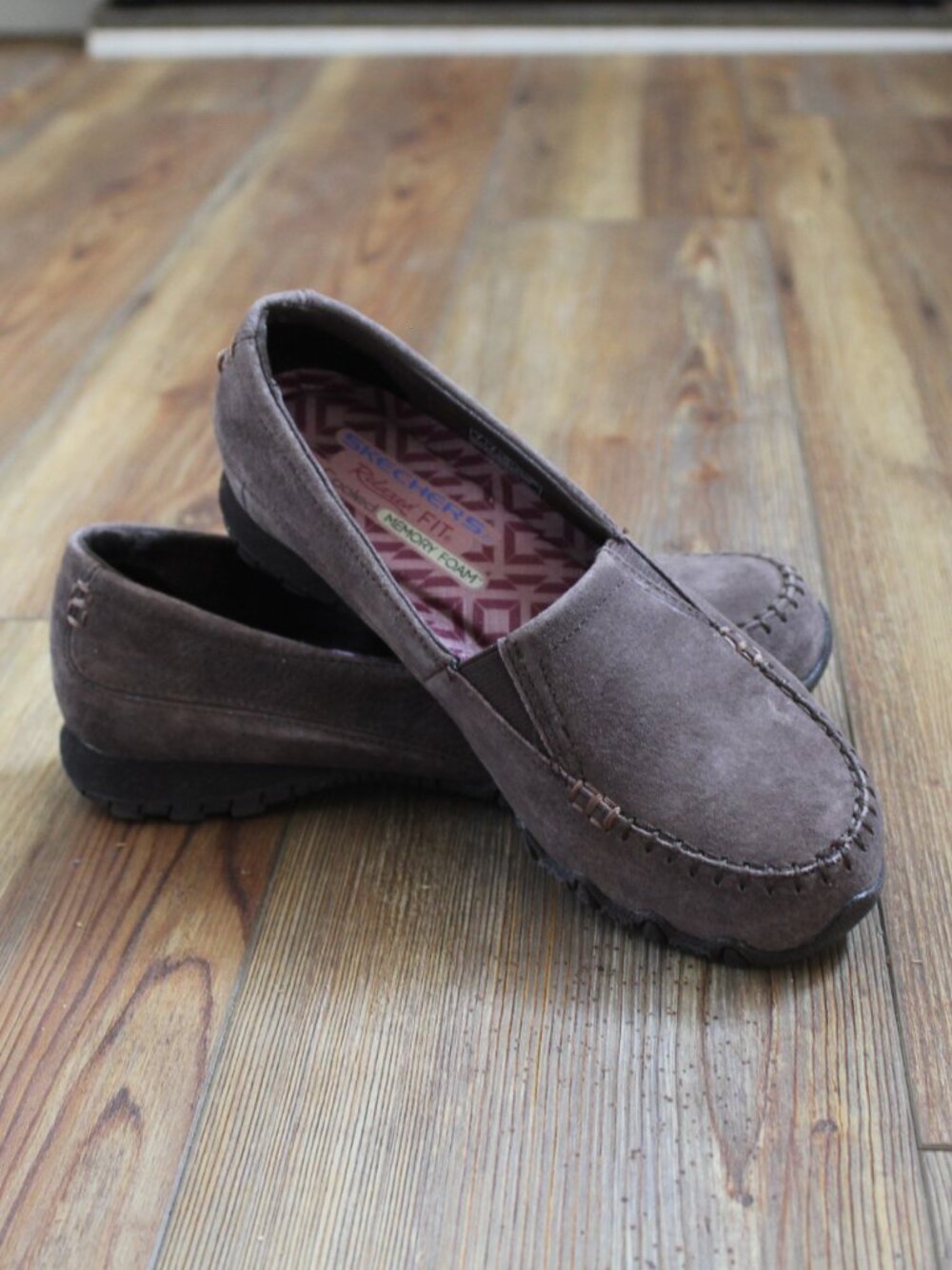Skechers Relaxed Fit Bikers Wayfarer Suede Loafers Brown Size 7 NWOB